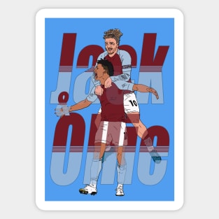 Aston villa Jack Grealish and Ollie Watkins in celebration AVFC Print Poster Sticker